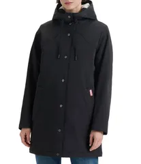 ハンター レディース アウター コート ジャケット Hunter Billie Canvas Hooded Stand Collar Metal Snap Front Water Resistantのサムネイル