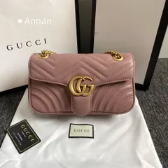 【極美品 現行型】GUCCI グッチショルダーバッグ GGマーモント レザー キルティング チェーン  443497