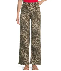 ジービー レディース ボトムス カジュアルパンツ ワイドレッグ パンツ GB Wide Leg Baggy Leopard Pants Leopard アニマル