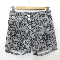 フィラ FILA GOLF ゴルフ スポーツウエア パンツ ショートパンツ 総柄 黒 グレー ブラック M