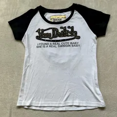 【Y2K】 Von Dutch （ボンダッチ） ラグランTシャツ 半袖Tシャツ ロゴ バックプリント ラインストーン 平成ギャル 希少のサムネイル
