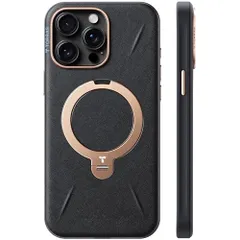【新感覚レザー・スキンタッチ】TORRAS iPhone 15 Pro Max 用 ケース 革 360°回転スタンド 縦横両対応 リング マグネット搭載 MagSafe対応 ワイヤレス充電対応 米軍規格耐衝撃 指紋防止 黄変防止 Ostand 9e06bd99