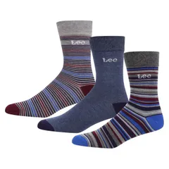 リー メンズ アンダーウェア 靴下 Lee Socks 3pk Sn99 GMrlDMrlBlStのサムネイル