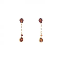 【新品】K18YG ガーネット ピアス