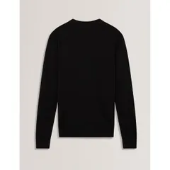 テッドベーカー メンズ アウター ニット・セーター クルーネック Ted Baker Mens Merino Crew Neck Jumper Black ブラックのサムネイル