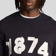 ライルアンドスコット メンズ アウター パーカー・スウェット シャツ グラフィック Lyle and Scott 1874 Graphic Sweatshirt Navy ネイビーのサムネイル