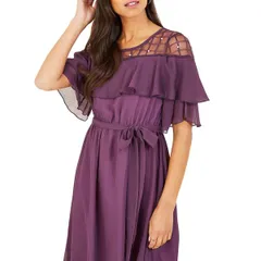 ユミキム レディース トップス ワンピース ミディ レース Yumi Lace Frill Midi Dress Purple パープル
