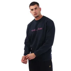 ライルアンドスコット メンズ アウター パーカー・スウェット シャツ Lyle and Scott Script Sweatshirt Navy ネイビーのサムネイル