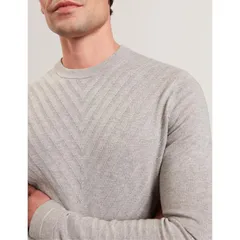 テッドベーカー メンズ アウター ニット・セーター Ted Baker Ted LStitch Jumper Sn61 LtGrey グレーのサムネイル