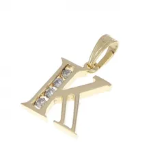 K18YG イニシャルK ダイヤモンド ペンダント 0.06CT
