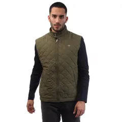 ガント メンズ アウター ジャケット・ブルゾン キルティング ベスト Gant Quilted Windcheater Vest Green グリーンのサムネイル