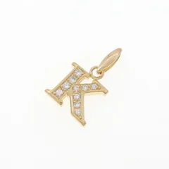 K18YG イニシャルK ダイヤモンド ペンダント 0.15CT