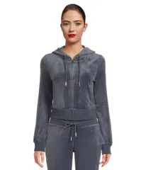 ジューシークチュール レディース アウター パーカー・スウェット Juicy Couture Solid Classic Juicy Hoodie With Back Bling Vintage Inのサムネイル