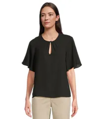 セセ レディース トップス シャツ ブラウス CeCe Raglan Flutter Sleeve Blouse Rich Black ブラック