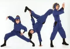 【中古】生写真(男性) 集合(3人)/横型・全身・衣装青・山木逆立ち・キャラクターショット/ 「ミュージカル『忍たま乱太郎』第10弾 ～これぞ忍者の大運動会だ!～」ブロマイド2セット購入特典