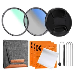 新品 K&F CONCEPT 37mm レンズフィルターセット PL偏光フィルター+UV保護フィルター+レンズキャップ+クリーニングクロス＋フィルターケース 光学ガラス 18層ナノコーティング（NANO-Kシリーズ）のサムネイル