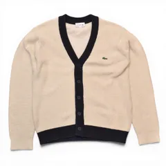LACOSTE ラコステ ハイブリッドワッフルニットカーディガン メンズ AH147EL サイズL オフホワイト メンズ