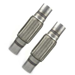 PLEAVIT フレキシブルパイプ マフラー ステンレス ジャバラ 自動車 修理 補修 φ51×250mm 2本セット [内径51x250mm]