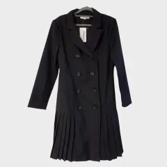 CHIC LINE L ブラック プリーツ ジャケット ONE PIECE L