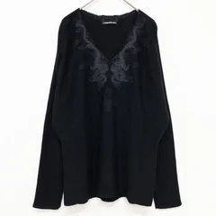 ◎VIVIENNE TAM 　ヴィヴィアンタム　ニットトップス　ドラゴン　刺繍　アンゴラ　ウール　ブラック　レディース　0　b00824のサムネイル