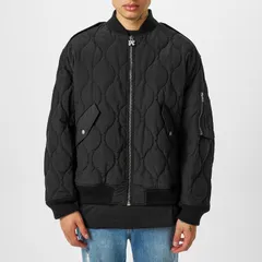 パーム・エンジェルス メンズ アウター ジャケット・ブルゾン Palm Angels Monogram Bomber Jacket BlackWhite ホワイトのサムネイル