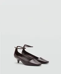 マンゴ レディース シューズ サンダル アンクル ヒール MANGO Womens Ankle Strap KittenHeeled Shoes Chocolate チョコレート