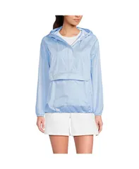 ランズエンド レディース アウター ジャケット・ブルゾン Lands End Womens Packable Anorak Windbreaker Crisp bluewhite pinstripeのサムネイル