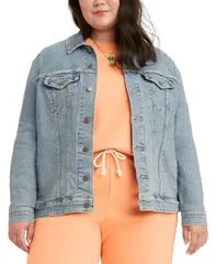 リーバイス レディース アウター ジャケット・ブルゾン コットン デニム ジャケット Levis Womens Original Cotton Denim Trucker Jacket XS4X Jeanie デニム
