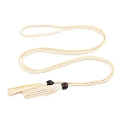 【新品】 BUZZxSELECTION(バズ セレクション) ウエストベルト おしゃれ 細 ベルト 編み込み 革紐 フリンジ レディース LBT022 (04オフホワイト) 0