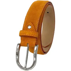 【新品】 [FashionBerry] オレンジA イタリア製 本革 スエードレザー ベルト メンズ レディース イタリアン レザー メンズベルト ビジネス フォーマル ブランド ハンドメイド カジュアル サイズ調整可能 幅3.5cm 長さ117cm