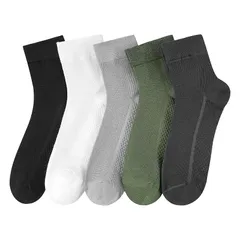 【新品】 [Yazon] 靴下 メンズ 夏 メッシュ ビジネスソックス 薄手綿 蒸れない カジュアルソックス 夏用 クルーソックス スポーツくつした おしゃれ 夏 涼しい靴下 男性用 紳士 24-27cm 通気吸汗 ギフト