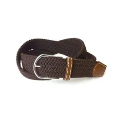 【新品】 [Estimation エスティメイション] カラーストレッチメッシュゴムベルト メンズ【ダークブラウン／オビ全長：約102cm】ユニセックス レディース 男性用 女性用 紳士 婦人 編込み のびる 学生服 ビジネスマン クールビズ フリー スポ 1