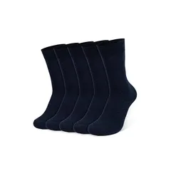 【新品】 [HASOME] 靴下 メンズ ビジネス ソックス ５足セット 夏用 薄型 竹繊維 抗菌 消臭 通気性 蒸れない 柔らかい 紳士靴下 通勤 通学 くつ下 (23~25cm, ネイビー ５足セット) 0