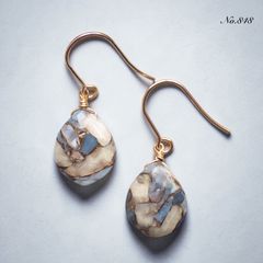 No.908【再販3】オーロラプルームアゲートの一粒ピアス イヤリング②