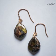 1点作品☆ 大粒バンブルビージャスパーピアス イヤリングに変更可能