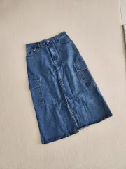 デニム カーゴ ロング スカート