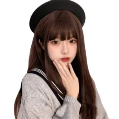 【特価】自然 小顔 耐熱 wig ロリータ ギフト オシャレ レディース 日常用 セミロング かつら 女装 原宿 ストレート ロング (ブラウン#605) ウィッグ YXO