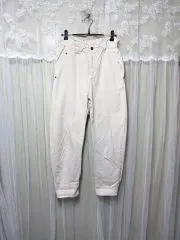 ザラ アイボリー ウエストゴム コットン デニム パンツ