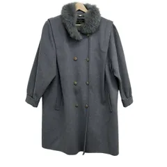 Leilian(レリアン) コート サイズ9 M レディース - ブルーグレー 長袖/フェイクファー/秋/冬