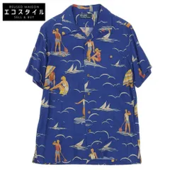 POLO RALPH LAUREN ポロ ラルフローレン レーヨン ビーチアロハシャツ トップス メンズ ブルー M 90’s M