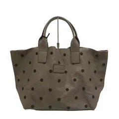 NUR DONATELLA LUCCHI(ヌールドナテッラルッキ) トートバッグ - グレー×黒 ドット柄 ウール、レザー