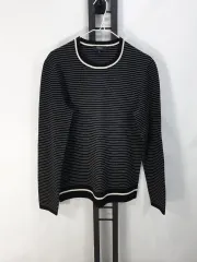 セオリー ニット 長袖Tシャツ ストライプ ブラック s