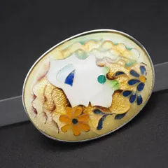 S555 七宝 ブローチ 女性横顔 デザイン ヴィンテージ