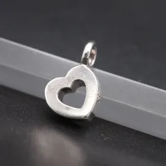 S505 ヴィンテージ S925刻印 ペンダント トップ オープンハート デザイン シルバー チャーム ヘッド