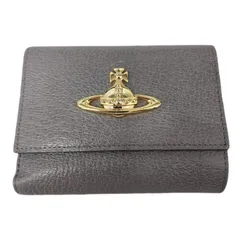 Vivienne Westwood ヴィヴィアン ウエストウッド 三つ折り財布 グレー 本革 レザー ユニセックス 【中古】 32603R18