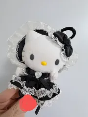 ハローキティ ラブリー フリル シリーズ マスコット ぬいぐるみ キーホルダー ロリータ メイド ブラック