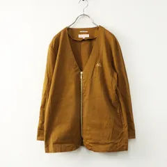 2022AW ソウソウ SOU・SOU 京都 × le coq sportif ストレッチチノクロス ノーカラーVネック BIKEジャケット S∥ブラウン【2400014883336】