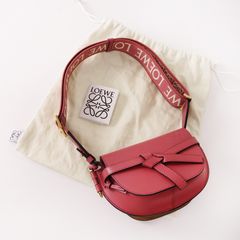 미품 로에베 LOEWE Gate dual shoulder mini 게이트 듀얼 미니＼핑크 숄더백 레더 로고 아나그램[2400014882988]