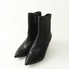 アバハウス ピシェ PICHE ABAHOUSE ポインテッドトゥ サイドジップ ヒールショーツブーツ 35｜ブラック 約22.5cm【2400014884296】のサムネイル