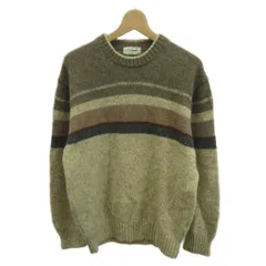 クロコダイル CROCODILE ニット セーター  L マルチカラー ストライプ柄 クルーネック 長袖 /KT ■ECB001